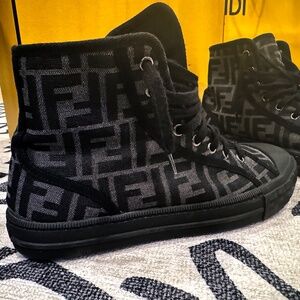 Fendi Domino Hi-Top Sneakers in FF Motif *Authentic*
